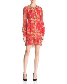 The Kooples Ruched Leaf & Butterfly-Print Silk Dress at Bloomingdales